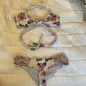 Women’s wraparound, tie, two-piece, bikini, low rise, bottoms